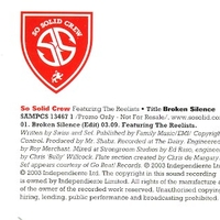 Broken silence (1 track) - SO SOLID CREW